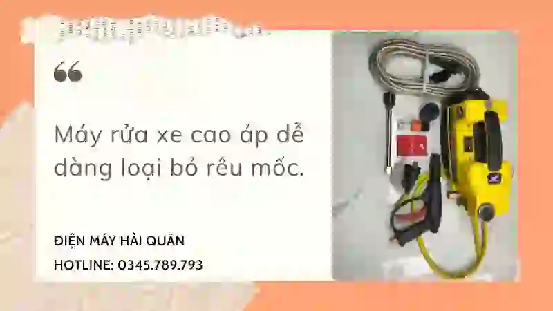 Máy rửa xe áp lực cao “tống khứ” rêu mốc dễ dàng
