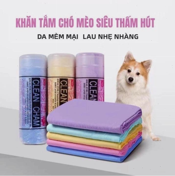 Khăn tắm chó mèo siêu thấm hút có hộp đựng