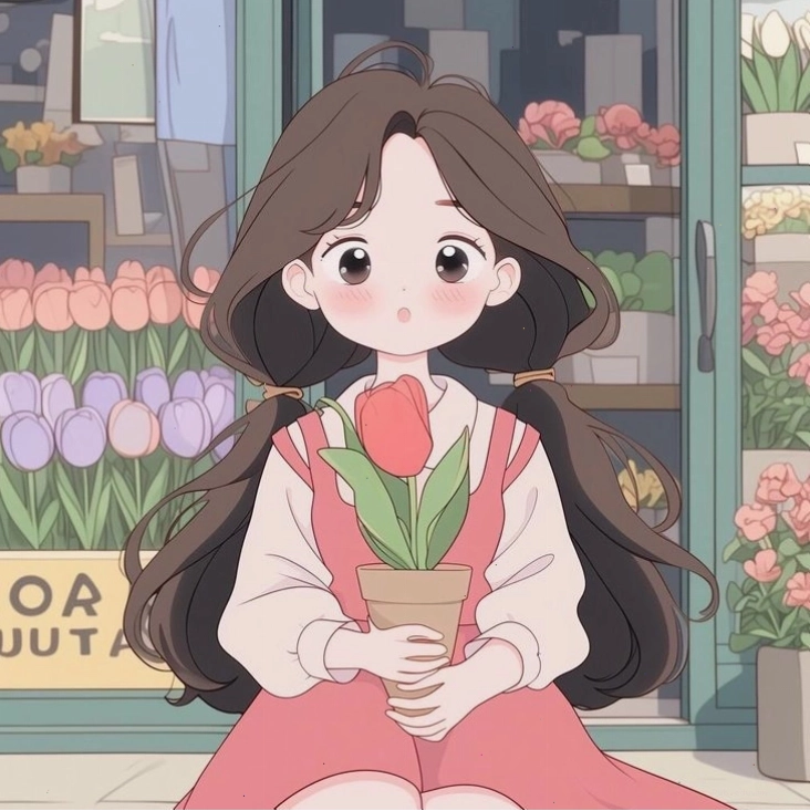 hình nền cute chibi nữ lãng mạn