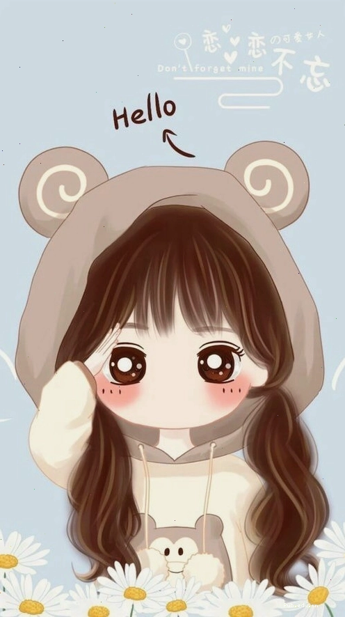 hình nền cute chibi nữ rạng rỡ