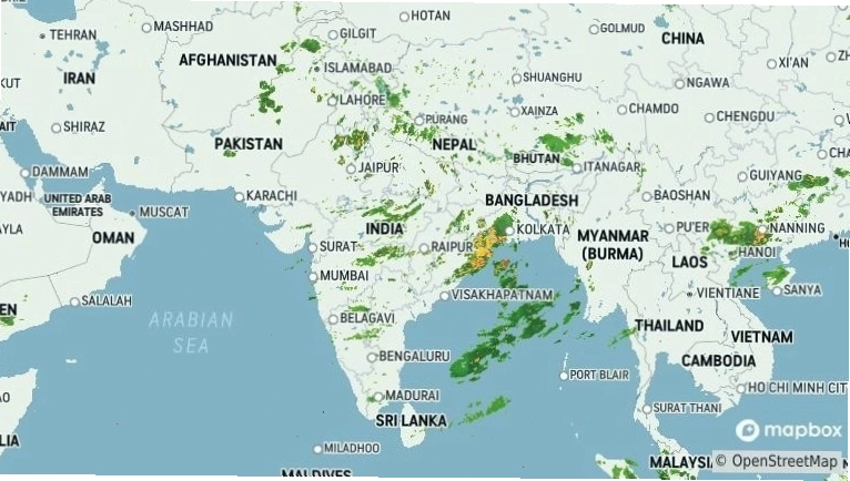 Leh Weather Radar displaying current atmospheric conditions